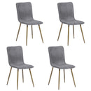 Modern Fabric Dining Chair - Upholstered Seat with Golden Powder-Coated Legs (Set of 4)