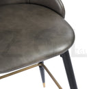 SMEG Bar Stool - Grey PU Leather with Black & Gold Legs