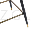 SMEG Bar Stool - Grey PU Leather with Black & Gold Legs