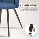 Set of 2 Dark Blue Upholstered Dining Chairs – Ergonomic Backrest, Rub-Resistant, Adjustable Feet Pads, Wooden Legs