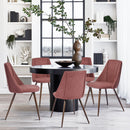 Set of 2 Red Upholstered Dining Chairs – Ergonomic Backrest, Stylish Legs, Comfortable Cushion