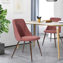 Set of 2 Red Upholstered Dining Chairs – Ergonomic Backrest, Stylish Legs, Comfortable Cushion