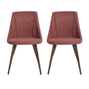 Set of 2 Red Upholstered Dining Chairs – Ergonomic Backrest, Stylish Legs, Comfortable Cushion