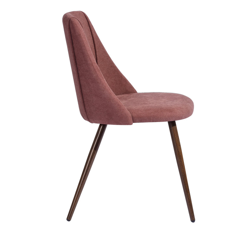 Set of 2 Red Upholstered Dining Chairs – Ergonomic Backrest, Stylish Legs, Comfortable Cushion