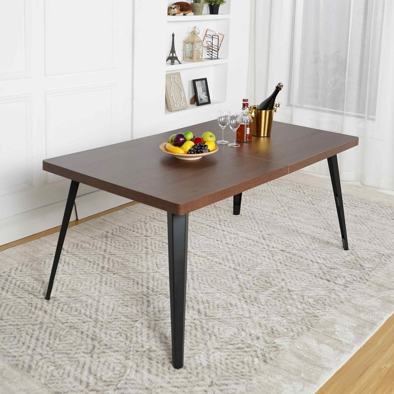 Modern 5-Piece Dining Set with Beige Upholstered Chairs