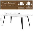 Modern Dining Table for 4-6 People – Sturdy Metal Legs, Available in Dark Brown & White Marble