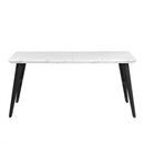 Modern Dining Table for 4-6 People – Sturdy Metal Legs, Available in Dark Brown & White Marble
