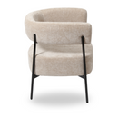 Modern Beige Fabric Accent Chair with Foam Cushion & Black Painted Legs