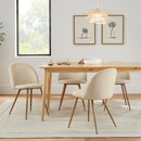 Set of 2/4 Modern Biscuit Upholstered Accent Chair – Stylish Fabric Chair with Wooden Legs (250 lb Weight Capacity)