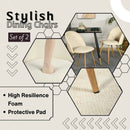 Set of 2/4 Modern Biscuit Upholstered Accent Chair – Stylish Fabric Chair with Wooden Legs (250 lb Weight Capacity)