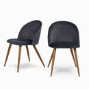 Set of 1 or 2 Modern Velvet Dining Chairs