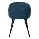 Set of 2 Elegant Navy Blue Velvet Dining Chairs