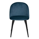 Set of 2 Elegant Navy Blue Velvet Dining Chairs