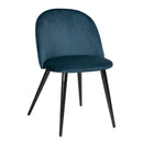 Set of 2 Elegant Navy Blue Velvet Dining Chairs