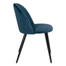 Set of 2 Elegant Navy Blue Velvet Dining Chairs
