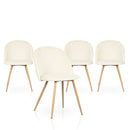 Set of 2/4 Modern Biscuit Upholstered Accent Chair – Stylish Fabric Chair with Wooden Legs (250 lb Weight Capacity)