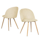 Set of 2/4 Modern Biscuit Upholstered Accent Chair – Stylish Fabric Chair with Wooden Legs (250 lb Weight Capacity)