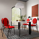 4-piece bar stools, faux leather dining chairs with waterproof surface and metal legs, easy to assemble, suitable for kitchen, dining room and living room