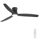 52-Inch Matte Black Ceiling Fan with Light, DC Motor, Silent Operation, for Bedroom & Living Room