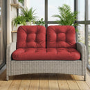 Wicker Chair Cushions Set of 3. Anti-Slip/Waterproof Patio Furniture Chair Cushions. Tufted Outdoor Furniture Cushions 4 Inch Extra Thick.