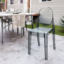 Stackable Dark Grey Acrylic Ghost Event Chairs – Set of 4