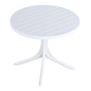 36-inch modern round table, waterproof, UV-resistant and durable, white, 35.43*35.43*29.53 (in), Polypropylene.