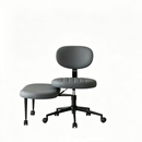 Ergonomic Cross-Legged Office Chair for Adults with Back Support, Grey Faux Fur Swivel Desk Chair with Rolling Base and Adjustable Height