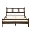 Traditional Style Queen Size Bed with Headboard and Footboard, Pinewood Bed with Strengthened Bed Frame ,Brown
