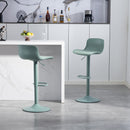 Bar Stools Set of 2 – Modern PU Leather Counter Height Barstools with Back, Height Adjustable Swivel Kitchen Island Chairs, Armless, Large Base-Mint Green