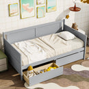 Twin Size Pine Wood Daybed with two Storage Drawers ,Grey(OLD SKU:W50426286)