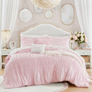 5 Pieces Full/Queen Comforter Set,Pink