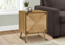 Accent Table, End, Storage, Small, Side, Living Room, Lamp, Light Walnut Laminate, Seagrass, Modern