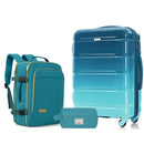 3-Piece Luggage Set  - 28in Checked Suitcase with TSA Lock Travel Duffel Bag Wet-Dry Toiletry Bag,blue