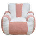 Bean Bag Chair, Comfy Teddy Beanbag Chair for Adults and Kids, lovely Lazy Sofa with with a Color-Block, Heart-Shaped Backrest, Large Reading Chair for Living Room, Bedroom, Apartment (White and Pink)