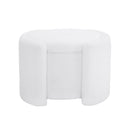 Cozy Boucle Storage Ottoman: Stylish Comfort with Hidden Storage, White, Boucle, 25x20.75x18 inches