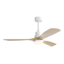 52 Inch Indoor Ceiling Fan With Dimmable Led Light 3 Solid Wood Blades Remote Control Reversible DC Motor For Living Room