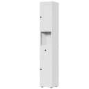 71 Inch Tall Bathroom Storage Cabinet, 5-Tier Narrow Metal Cabinet with 2 Doors & Adjustable Shelves, Freestanding Cabinet for Space Saving in Kitchen, Laundry Room, Pantry, White