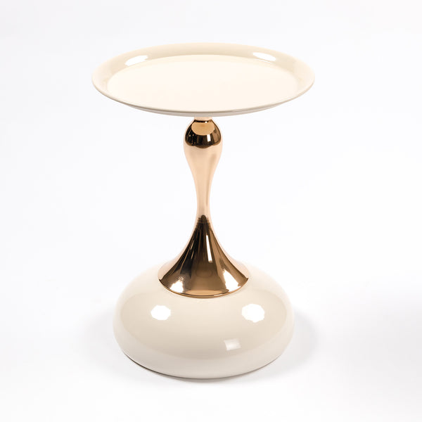 Mermaid Tail End Coffee Table Round Side Table, Modern Metal Pedestal Table, Minimalist Accent Table for Small Spaces, Drink Martini Table Decoration for Living Room