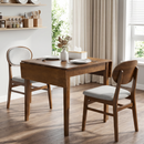 31'- 47' Extendable Dining Table for 4, Folding Kitchen Table with Solid Wood Legs, Saving Space, Rectangular Drop Leaf Table for Living Room, Dining Room, Kitchen, Small Space (Walnut , Only Table)