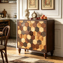 30.31' Sideboard With With Honeycomb Pattern, Modern Accent Cabinet
