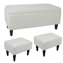 47'' Tufted Storage Ottoman Bench, Velvet End of Bed Bench with Nail Accent and Solid Wood Legs, for Living Room, Bedroom, Entryway, Taupe