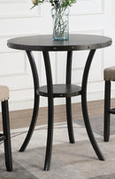 Biony 36' Round Espresso Finish Bar Table Nail Head Trim