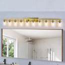 10 Light Gold Vanity Lights for Mirror, 52inch Modern Gold Bathroom Wall Lighting for Bedroom, Living Room