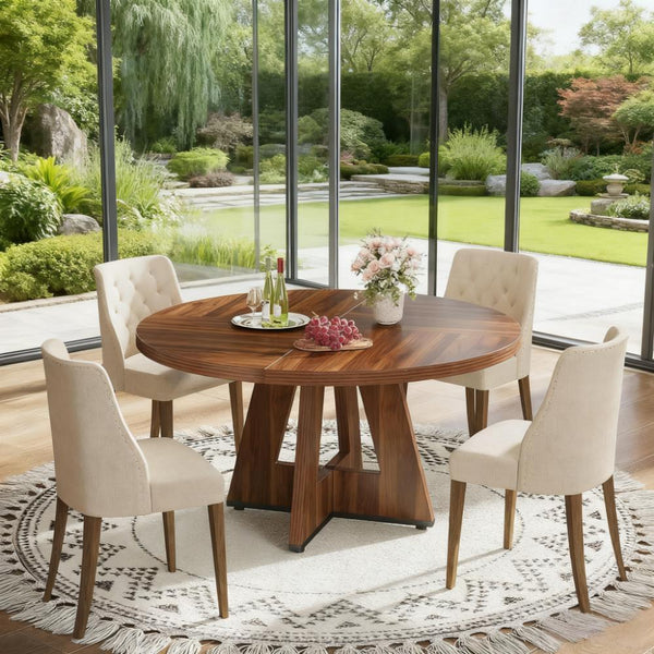 47 Inch Wood Dining Table Round Dining Table (Just 1pcs Dining Table)