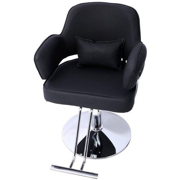 Salon Styling Chair for Hair Stylist Wide Seat,  Hair Salon Chair Heavy Duty, Beauty Spa Cosmetology Shampoo Hairdressing Eq,black,round base