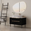 36 inch Bathroom Vanity, Freestanding or Wall Mounted with Ceramic Integrated Sink & Soft-Close Drawers