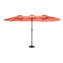 14.8 Ft Double Sided Outdoor Umbrella Rectangular Large with Crank ( Orange )(No Base)