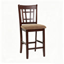 Set of 2 Counter Height Chairs, Solid Wood Frame, Upholstered Seat, 24' Seat Height, Kitchen Island Bar Stools