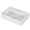 20.6' Square Ceramic Vessel Sink - Premium White Above-Counter Basin