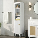 68' H Tall Bathroom Storage Cabinet with  Adjustable Shelves and One Drawer & Door, Storage Cabinet for Bathroom, Living Room, Entryway & Kitchen, White